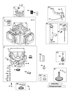 Engine 44p777-0765-B1 1 Diagram and Parts List for SLTX1054VT 13VR92AK009-13WR92AK009-13WR92AK010 Cub Cadet Lawn Tractor